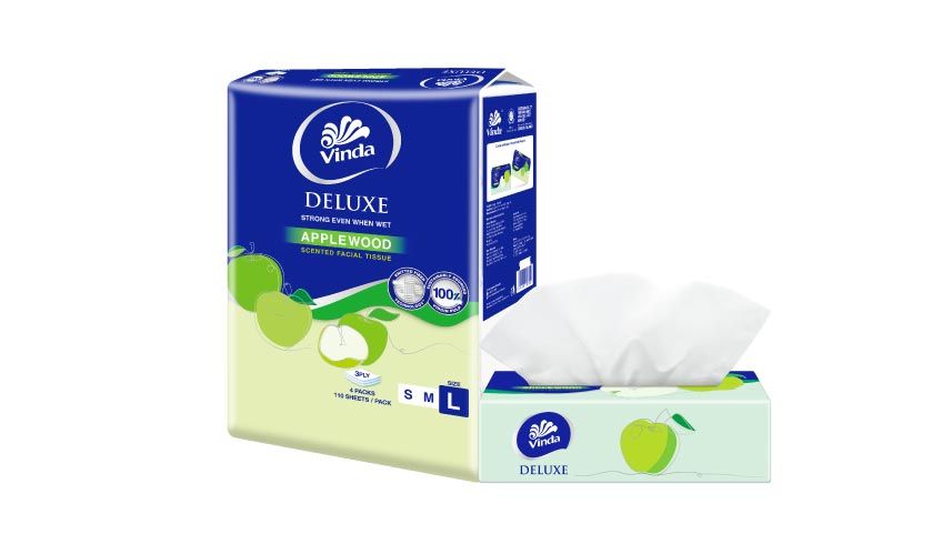  Vinda Deluxe Scented Facial Tissue Large Applewood (4x110s)