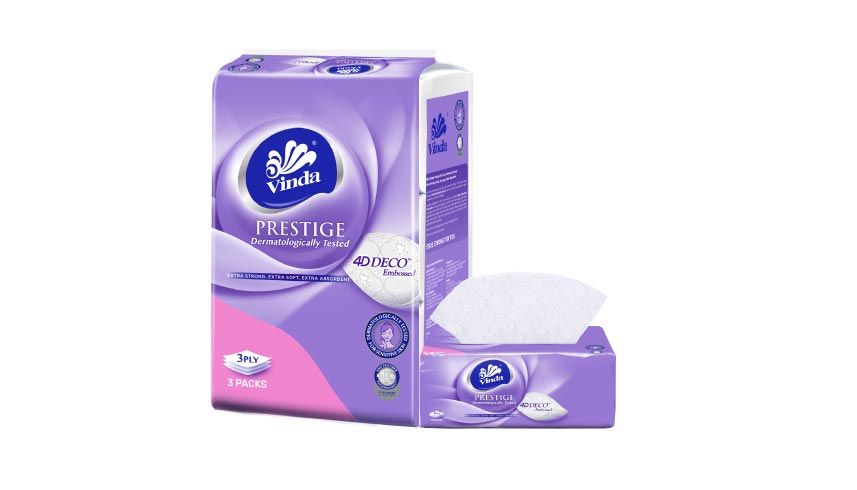 Vinda Prestige 4D Deco Embossed Facial Tissue M (3x110s)