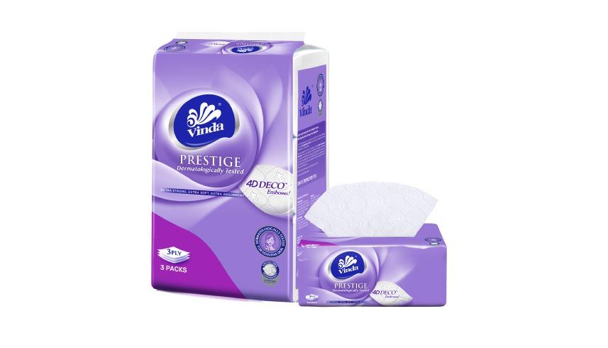 Vinda Prestige 4D Deco Embossed Facial Tissue S (3x100s)